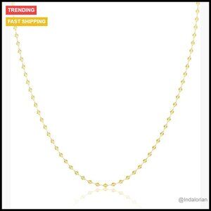 925 Sterling Silver Chain Necklace 16K Gold Plated Dainty Minimalist